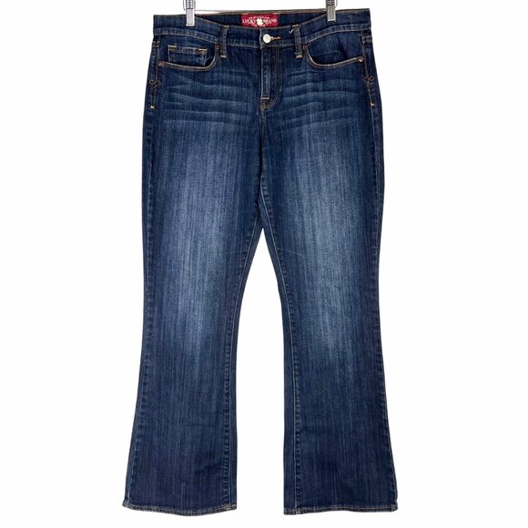 Lucky Brand Sofia Bootcut Jeans Womens Size 14/32 Dark Wash Regular Fit EUC - Picture 1 of 16